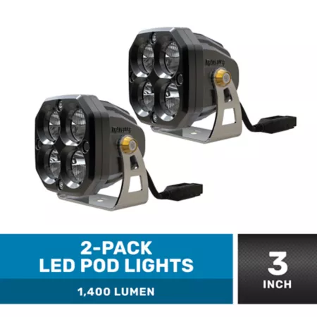 1400 Lumen 3" Traveler LED Pod Lights 2-Pack Automotive Work Lights