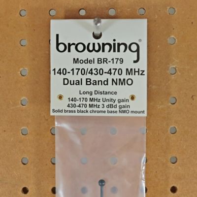 Image showing 6 th Browning Pre-Tuned Dual Band NMO Antenna, 140-170 MHz VHF Unity Gain, 430-470 MHz UHF 3 dBd Gain