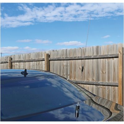 Image showing  Pre-Tuned Amateur Dual-Band NMO Antenna, 144-148 MHz VHF/430-450 MHz UHF, Silver