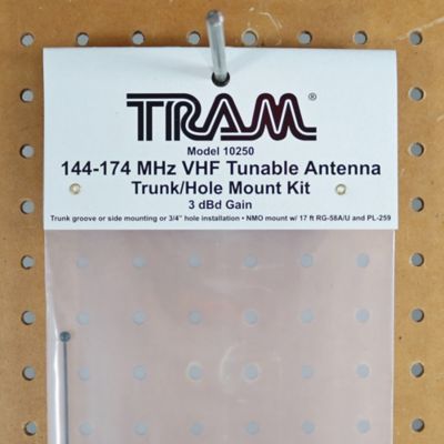 Image showing  Tunable Trunk or Hole Mount Antenna Kit, 144-174 MHz Tunable VHF 3 dBd Gain, Black, PL-259 Connector