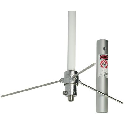 Image showing  Pre-Tuned Amateur Dual-Band Base Antenna (Fiberglass), 144-148 MHz VHF/430-460 MHz UHF, White