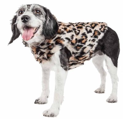 Pet Life Luxe Lab-Pard Dazzling Leopard Patterned Mink Fur Dog Jacket