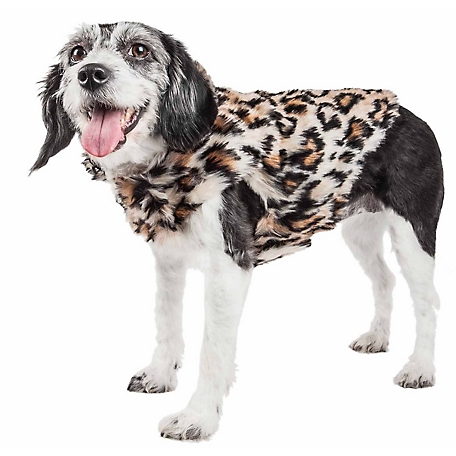 Pet Life Luxe Lab-Pard Dazzling Leopard Patterned Mink Fur Dog Jacket