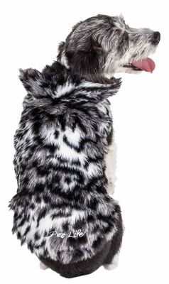 Image showing  Luxe Paw Dropping Designer Tiger Pattern Mink Fur Dog Jacket, Gray Scale