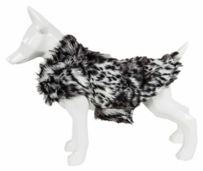 Image showing  Luxe Paw Dropping Designer Tiger Pattern Mink Fur Dog Jacket, Gray Scale