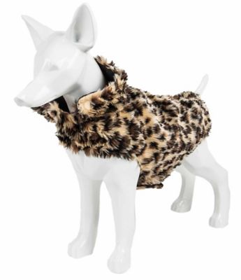 Pet Life Luxe Poocheetah Ravishing Designer Spotted Cheetah Patterned Mink Fur Dog Jacket