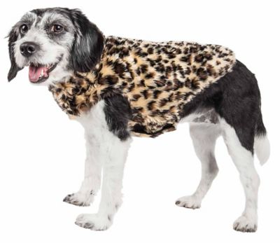 Pet Life Luxe Poocheetah Ravishing Designer Spotted Cheetah Patterned Mink Fur Dog Jacket