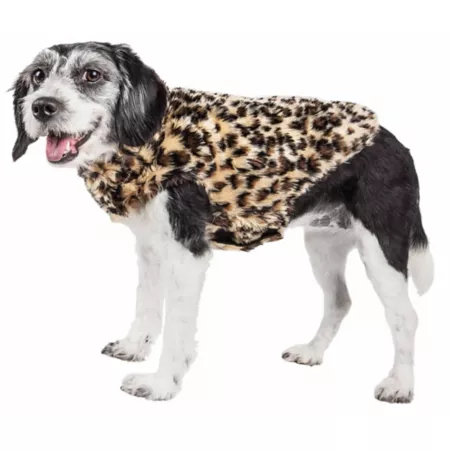 Pet Life Luxe Poocheetah Lovely Spotted Cheetah Mink Fur Dog Jacket Dog Coats & Jackets