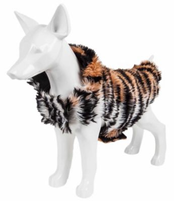 Image showing  Luxe Tigerbone Glamorous Tiger Patterned Mink Fur Dog Jacket