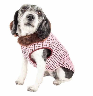 Pet Life Luxe Beautifur Elegant Designer Boxed Mink Fur Dog Jacket