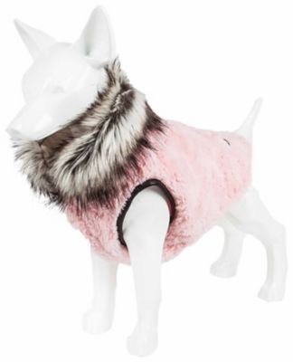 Pet Life Luxe Pinkachew Charming Designer Mink Fur Dog Jacket