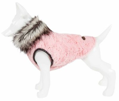 Pet Life Luxe Pinkachew Charming Designer Mink Fur Dog Jacket