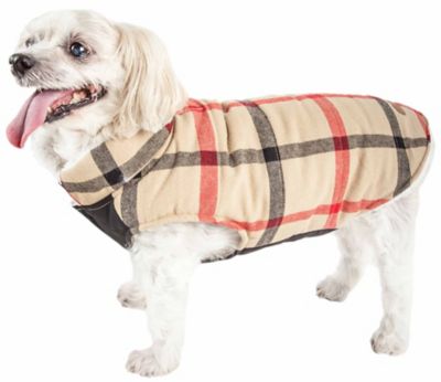 Pet Life Allegiance Classical Plaided Insulated Dog Jacket