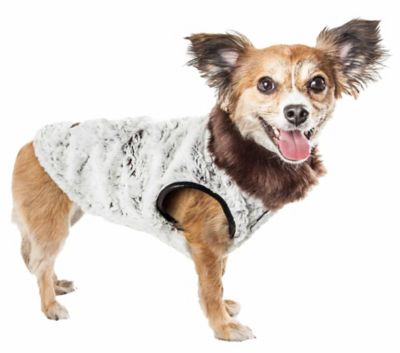 Pet Life Luxe Purrlage Pelage Designer Fur Dog Jacket -  52WHXS