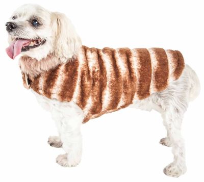 Image showing  Luxe Tira-Poochoo Tiramisu Patterned Mink Dog Jacket