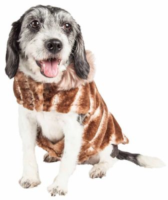 Image showing  Luxe Tira-Poochoo Tiramisu Patterned Mink Dog Jacket