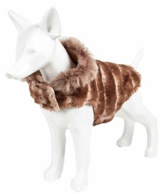 Image showing  Luxe Tira-Poochoo Tiramisu Patterned Mink Dog Jacket