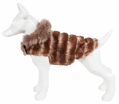 Image showing  Luxe Tira-Poochoo Tiramisu Patterned Mink Dog Jacket