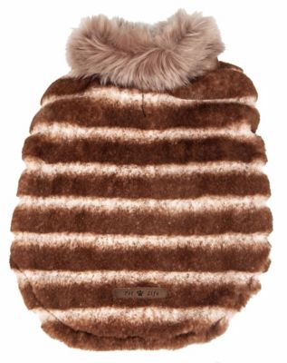 Image showing 5 th Pet Life Luxe Tira-Poochoo Tiramisu Patterned Mink Dog Jacket