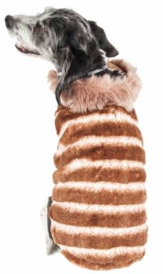 Image showing  Luxe Tira-Poochoo Tiramisu Patterned Mink Dog Jacket