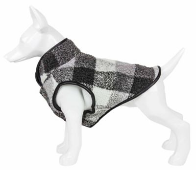 Image showing  Boxer Classical Plaided Insulated Dog Jacket, Black