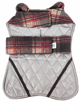 Image showing  2-in-1 Tartan Plaided Dog Jacket with Matching Reversible Dog Mat