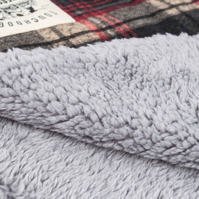 Image showing  2-in-1 Tartan Plaided Dog Jacket with Matching Reversible Dog Mat