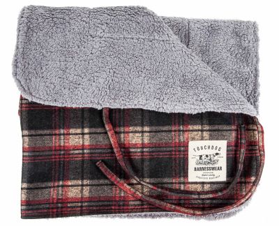 Touchdog 2-in-1 Tartan Plaided Dog Jacket with Matching Reversible Dog Mat