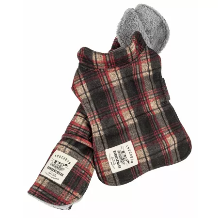 Touchdog 2 in 1 Tartan Plaid Dog Jacket with Matching Reversible Dog Mat Dog Coats & Jackets