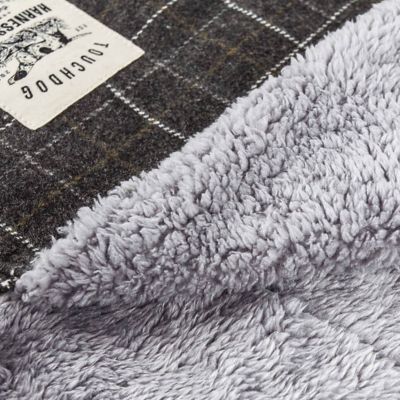 Image showing  2-in-1 Windowpane Plaided Dog Jacket with Matching Reversible Dog Mat