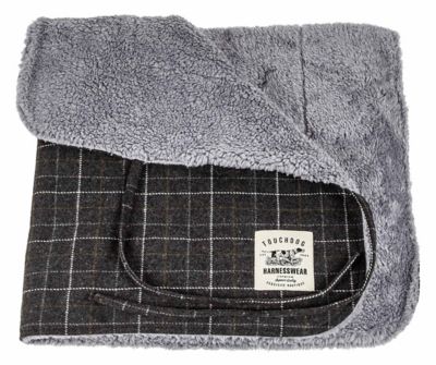 Image showing  2-in-1 Windowpane Plaided Dog Jacket with Matching Reversible Dog Mat