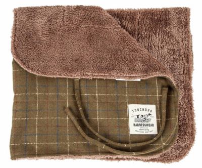 Image showing  2-in-1 Windowpane Plaided Dog Jacket with Matching Reversible Dog Mat