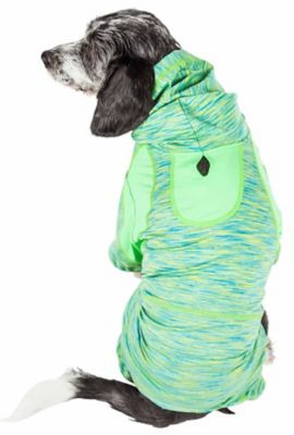 Image showing  Active Downward Dog Heathered Performance 4-Way Stretch 2-Toned Full-Bodied Warm Up Dog Hoodie