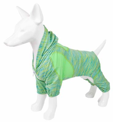 Image showing  Active Downward Dog Heathered Performance 4-Way Stretch 2-Toned Full-Bodied Warm Up Dog Hoodie
