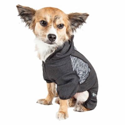 Image showing  Active Pawsterity Heathered Performance 4-Way Stretch 2-Toned Full-Bodied Dog Hoodie
