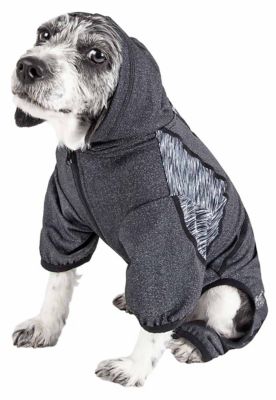 Image showing  Active Pawsterity Heathered Performance 4-Way Stretch 2-Toned Full-Bodied Dog Hoodie