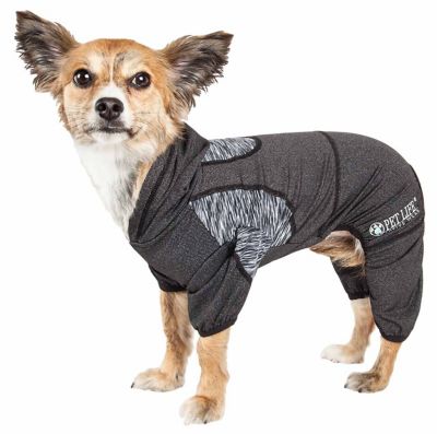 Pet Life Active Pawsterity Heathered Performance 4-Way Stretch 2-Toned Full-Bodied Dog Hoodie