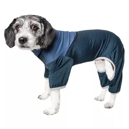 Pet Life Active Embarker Heathered Performance Two-Tone Stretch Full Body Dog Jumpsuit Dog Coats & Jackets