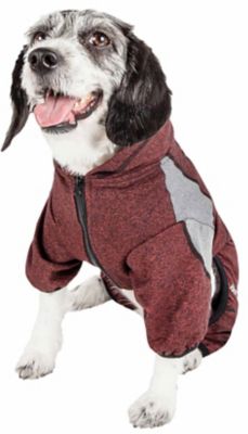 Image showing  Active Fur-Breeze Heathered Performance 4-Way Stretch 2-Toned Full-Bodied Dog Hoodie