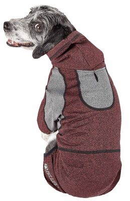 Image showing  Active Fur-Breeze Heathered Performance 4-Way Stretch 2-Toned Full-Bodied Dog Hoodie