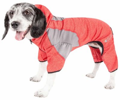 Pet Life Active Fur-Breeze Heathered Performance 4-Way Stretch 2-Toned Full-Bodied Dog Hoodie