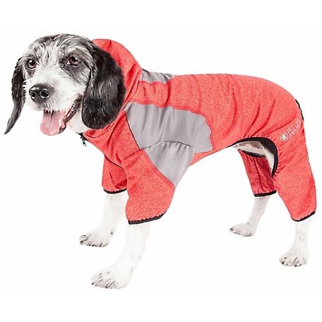 Pet Life Active Fur-Breeze Heathered Performance 4-Way Stretch Two-Toned Full Bodied Dog Hoodie