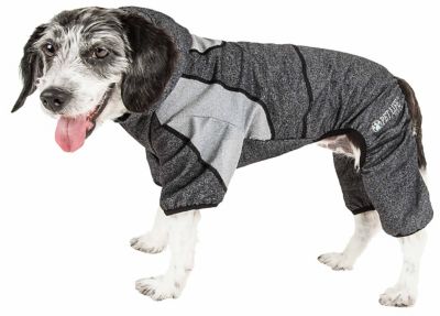 Image showing  Active Fur-Breeze Heathered Performance 4-Way Stretch 2-Toned Full-Bodied Dog Hoodie