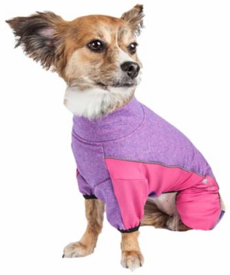Image showing  Active Chase Pacer Heathered Performance 4-Way Stretch 2-Toned Full-Bodied Warm Up Dog Suit