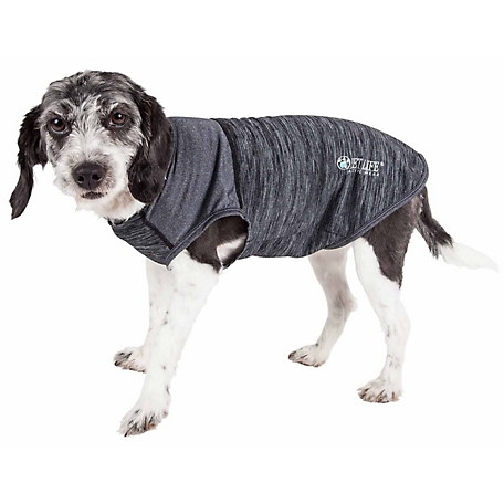 Pet Life Active Aero-Pawlse Heathered Quick-Dry and 4-Way Stretch-Performance Dog Tank Top T-Shirt