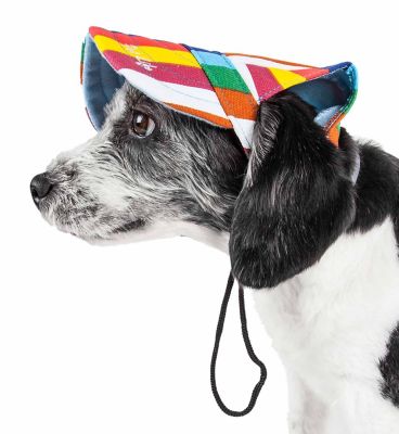 Pet Life Colorfur Floral UV-Protectant Adjustable Fashion Dog Hat Cap