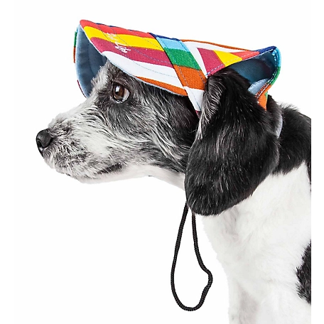 Pet Life Colorfur Floral UV-Protectant Adjustable Fashion Dog Hat Cap