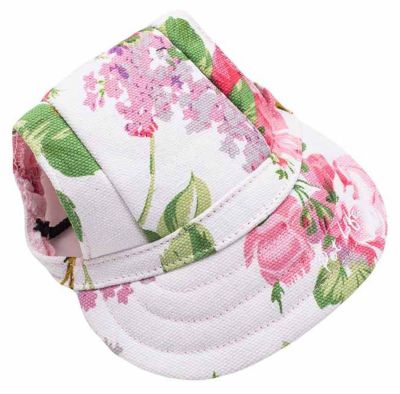 Image showing  Botanic UV-Protectant Adjustable Fashion Dog Hat Cap, Black Floral