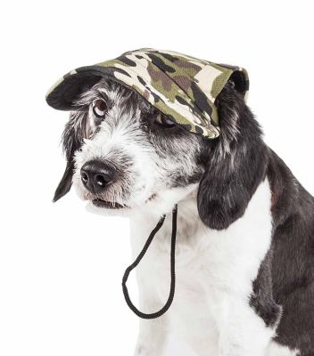 Pet Life Torrential Downfour Camouflage UV-Protectant Adjustable Fashion Dog Hat Cap