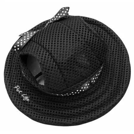 Pet Life Sea Spot Sun UV Protection Adjustable Brimmed Mesh for Dogs Dog Hats & Scarves